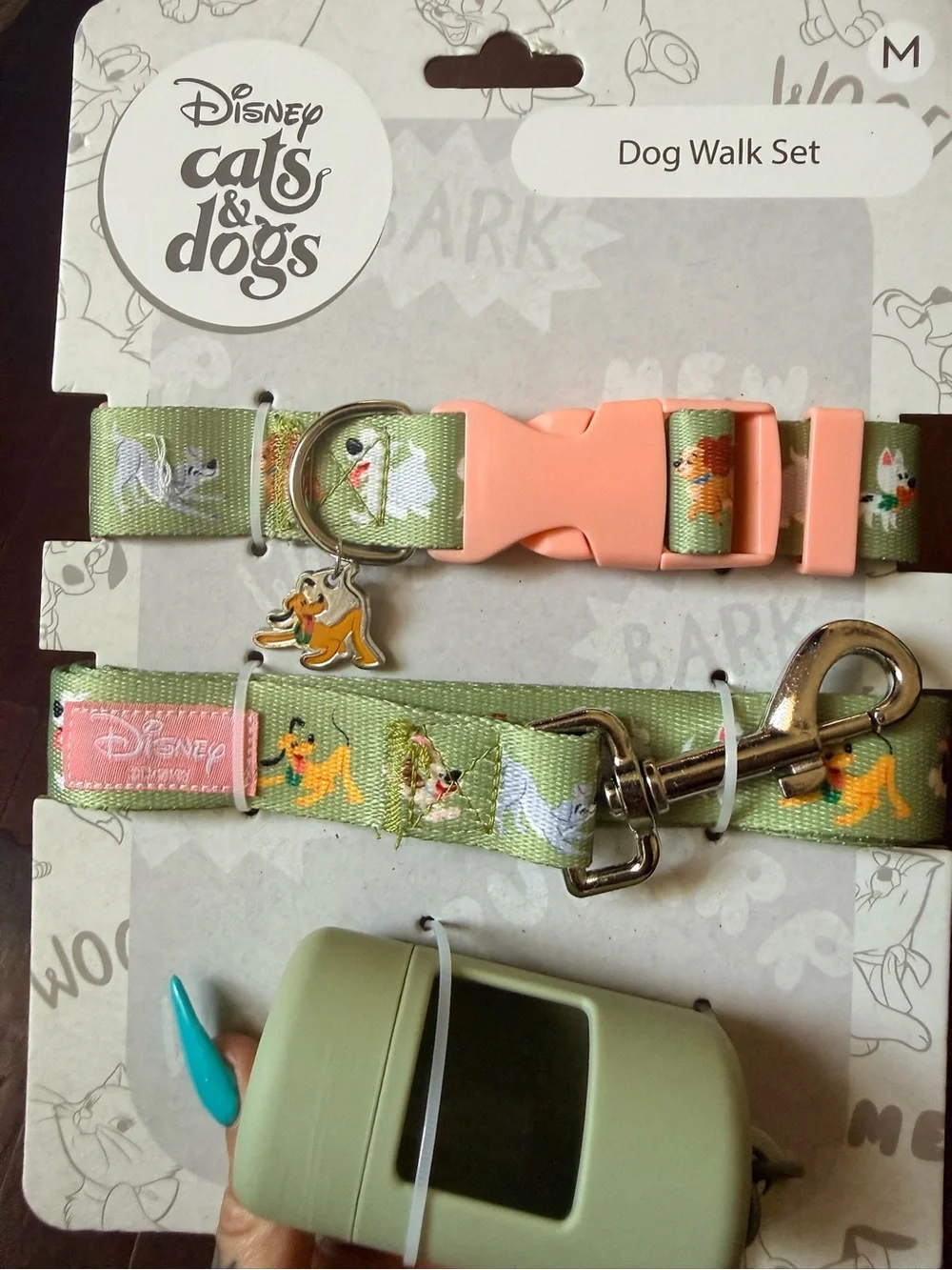 Disney Green Dog Walk Set with Pink Accents